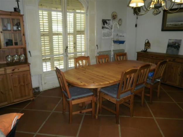 COMEDOR RÚSTICO COMPLETO, ALACENA, APARADOR, MESA, SILLAS, MESITA
