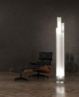 Fontana Arte Lampara de pie adubai 1x205w e27 dimm c- 2x9w led biw base nikel spaz c-vetri bianchi - iLamparas.com - mejor precio | unprecio.es