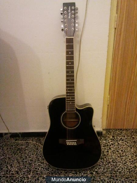 GUITARRA ELECTRO-ACUSTICA 12 CUERDAS Harley Benton HBD200-12 BK