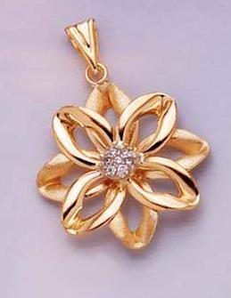 Colgante flor oro y circonitas Cristian Lay Vintila