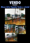 mesa forja y cristal de arte españa y 6 sillas de forja - mejor precio | unprecio.es