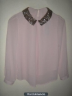 BLUSA ROSA PALO CON CUELLO DE LENTEJUELA - mejor precio | unprecio.es