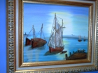 *  3.000 € - Subasto cuadro unico, "Puerto al amanecer" artista madrileña. - mejor precio | unprecio.es