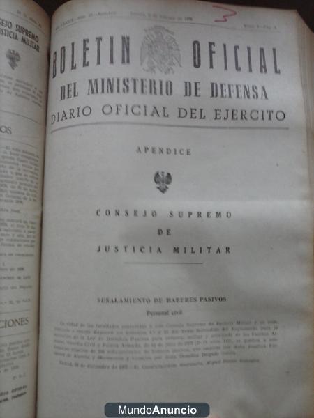 VENDO COLECCION LIBROS DIARIO OFICIAL DEL EJERCITO