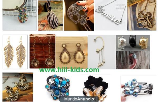 Collares, anillos, pendientes, pulsera, joyería pelo, broches,boda accesorios de www.hiii-kids.com envio gratis