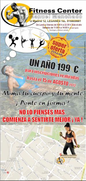 Gimnasio fitness center manuel manchado oferta verano cuota anual