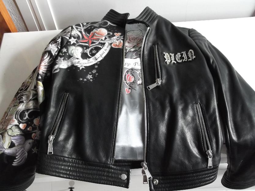 Chaqueta de mujer Philipp Plein de piel negra Design unico