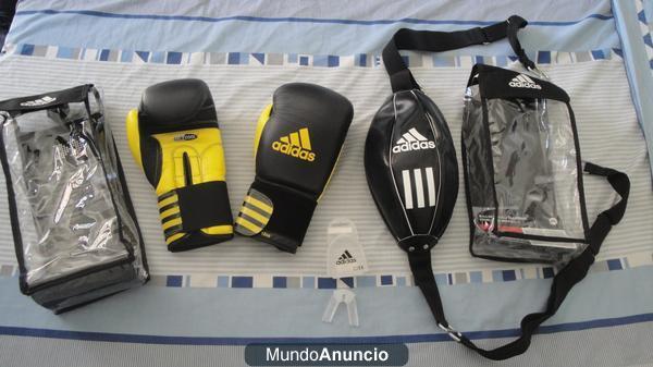 Guantes boxeo+pushing ball+bucal, todo adidas y nuevo