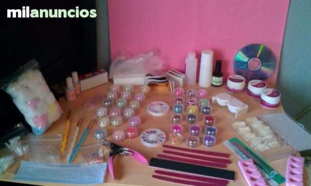 kit uñas de porcelana con regalos y dvd curso