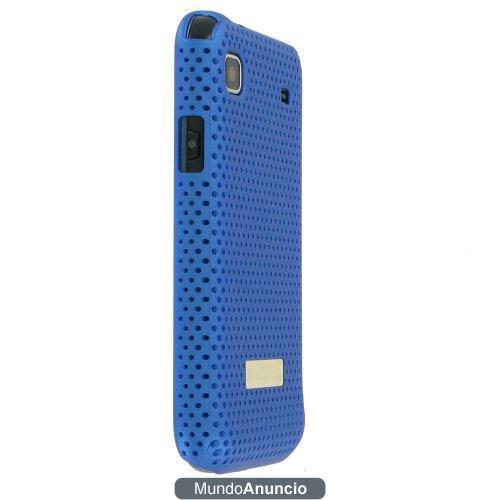 Samsung - Carcasa metálica para Galaxy S, color azul