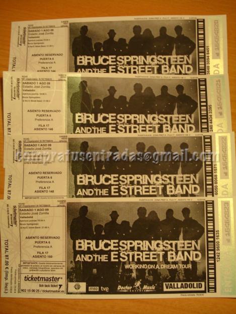 Entradas - PREFERENCIA A- BRUCE SPRINGSTEEN VALLADOLID 01/08/2009 ***Máxima seriedad***