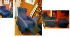 OFERTA Conjunto de sofá relax alta gama en microfibra azul +puff por 50 - mejor precio | unprecio.es