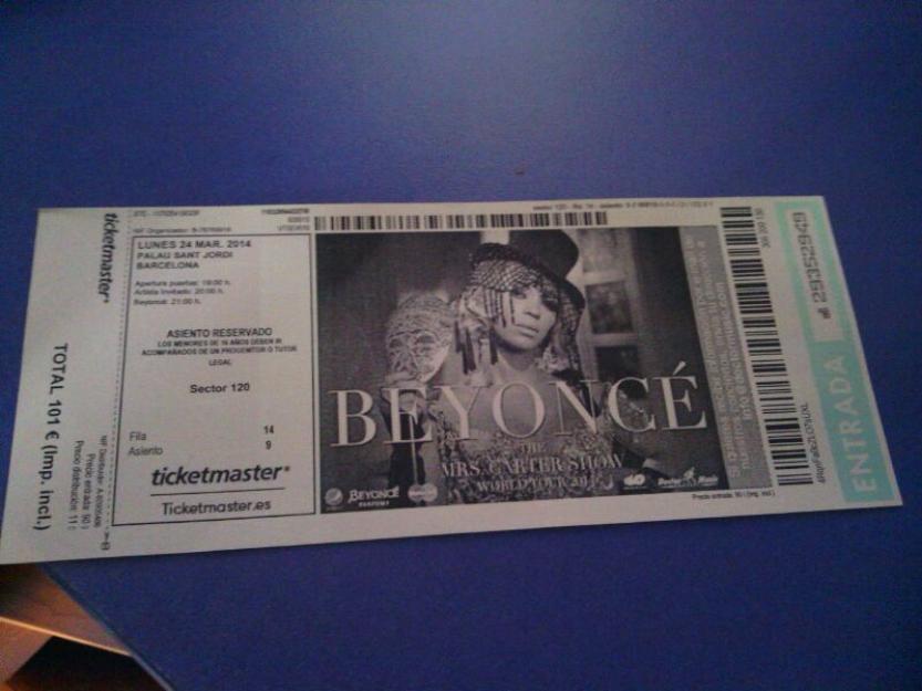 Entrada beyoncé barcelona 2014