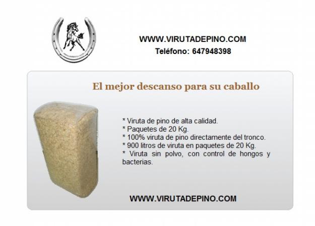 Viruta de pino para camas de caballos