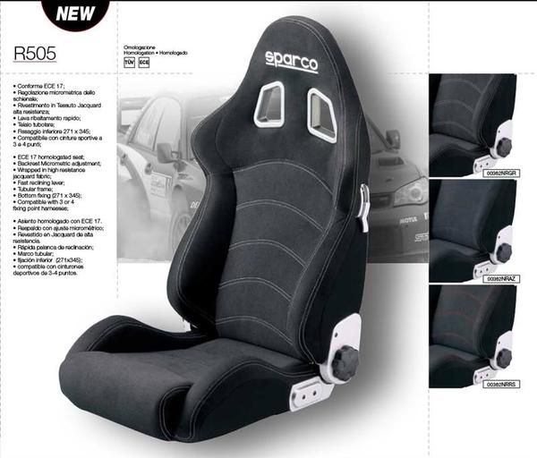 ASIENTO SPARCO TORINO R505 NEGRO RIBETE ROJO