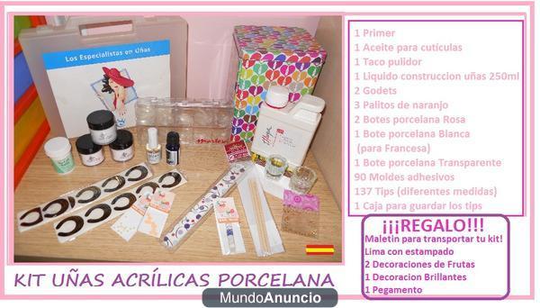 Fantástico Kit uñas acrílicas porcelana