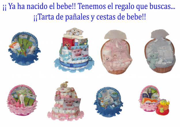 Tarta de pañales y canastillas de bebe en Las Palmas