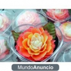 Lote de flores de jabon hechas a mano presentadas en tarros de cristal cada una de ellas - mejor precio | unprecio.es