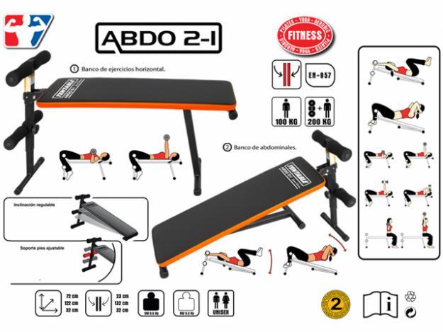 Vendo Banco de ejercicios Abdo 2-1 plegable de Tentable