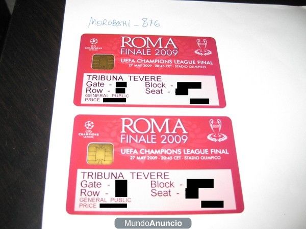 2 ENTRADAS FINAL CHAMPIONS CATEGORIA 2