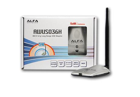 ANTENA WIFI ALCANCE ALFA AWUS036H 1W