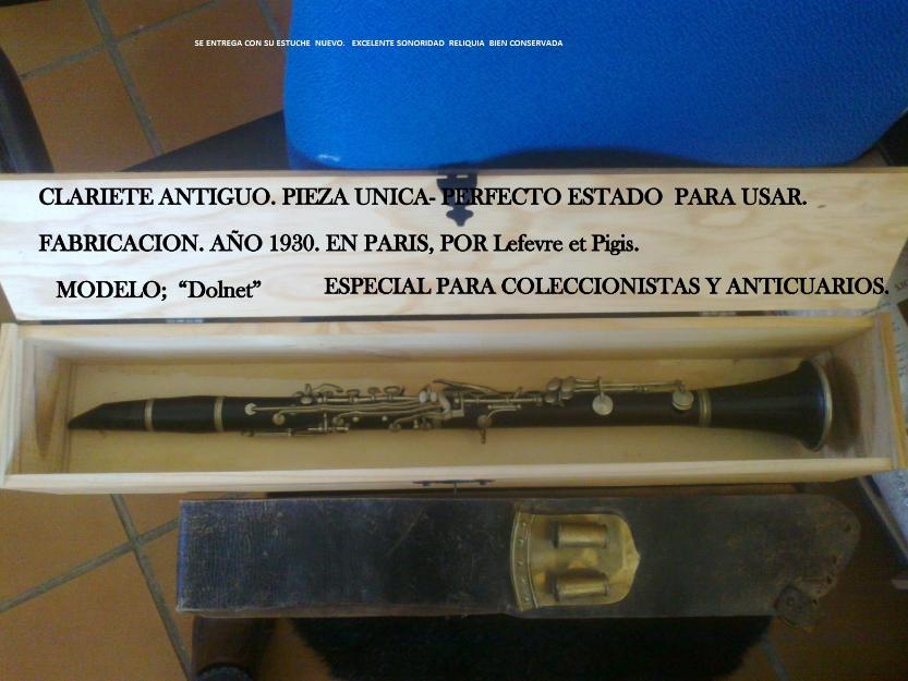 Vendo clarinete antiguo perfecto estado.