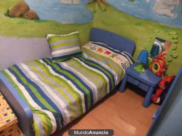 dormitorio infantil a partir de dos años. Cama bajita