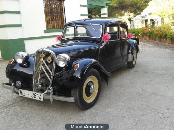 ALQUILER DE COCHE ANTIGUO CITROEN 11 DE 1939 PARA BODAS Y EVENTOS EN MALAGA Y PROVINCIA Y CAMPO DE GIBRALTAR