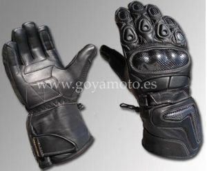 GUANTES DE CUERO PARA MOTO  CARBONO