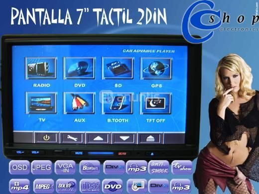 2 Din 7 Tactil Tv Mp34 Dvd Sd Vcd Divx