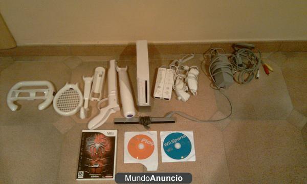 Wii practicamente nueva con todo tipo de complementos y 3 juegos