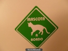 pegatina mascota a bordo con nombre personalizado sticker adhesivo vinilo personalizado perro gato animales - mejor precio | unprecio.es