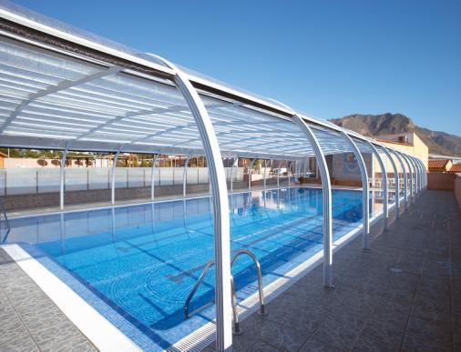 cubiertas de piscinas y techos especiales para hostelería, cubiertas altas de piscina, baj