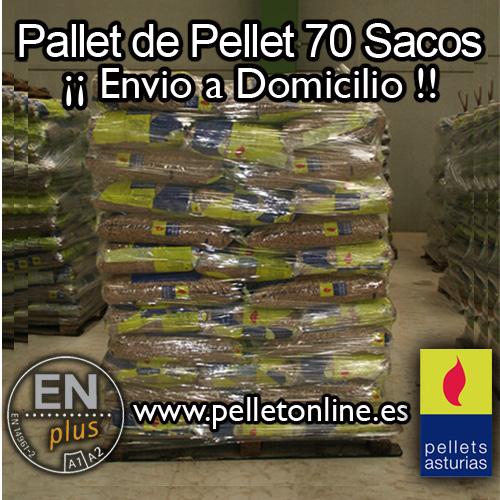 Palet de Pellet Asturias 70 sacos EN plus A1
