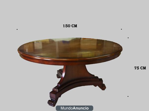 COMEDOR COMPLETO MADERA MACIZA CEREZO MARQUETERIA