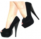 Tacones peep toe negros a estrenar. t. 40 - mejor precio | unprecio.es