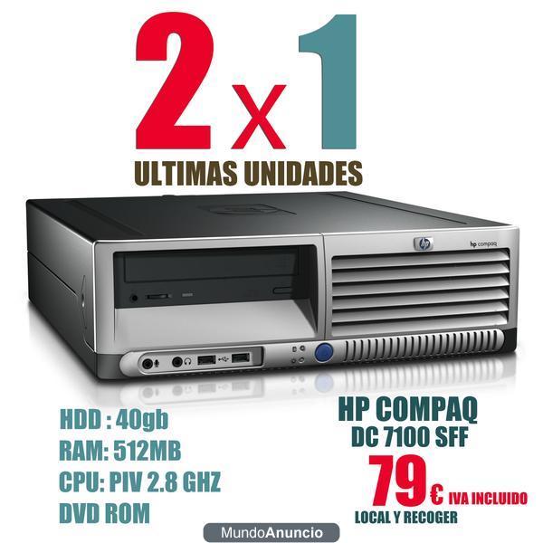 2x1 Ultimas Unidades HP COMPAQ DC7100 SFF