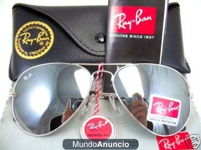 Ray-ban Aviador Montura Plata y Lente Espejo.