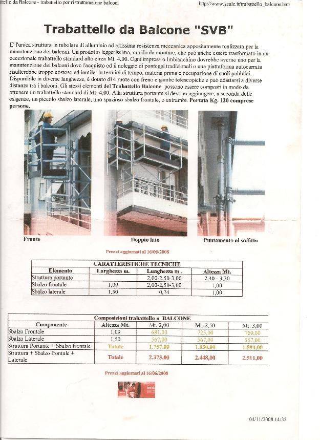 Andamio para reparar cornisas y balcones