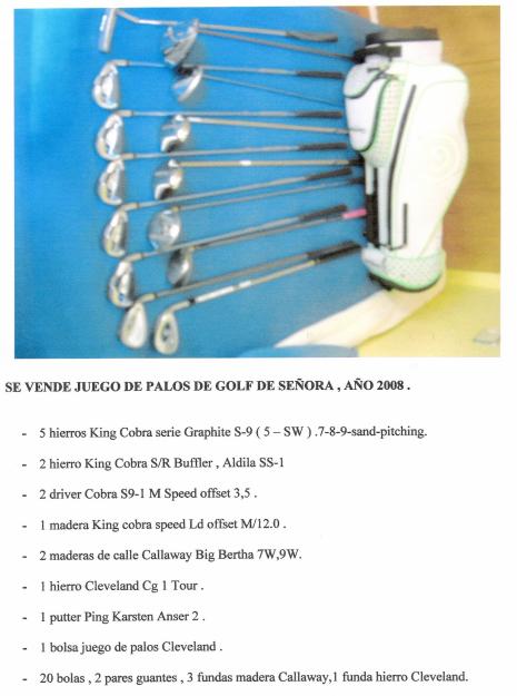 JUEGO PALOS DE GOLF COBRA - CALLAWAY SEÑORA