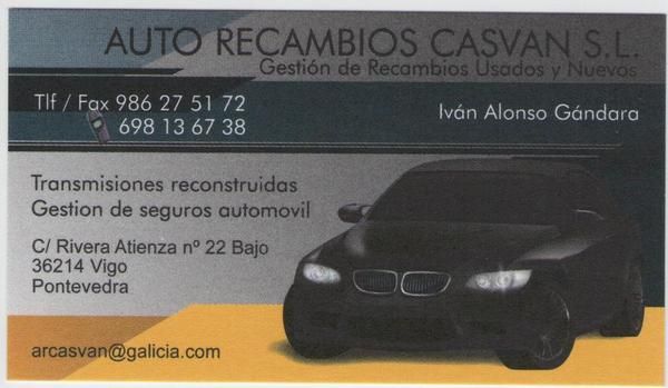 AUTO RECAMBIOS CASVAN S.L. EMPRESA NUEVA CREACION