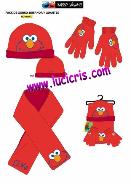 Gorro+guantes+bufanda de elmo y el monstruo de las galletas!