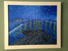 Óleo sobre lienzo - Noche estrellada. 61x50cm - mejor precio | unprecio.es