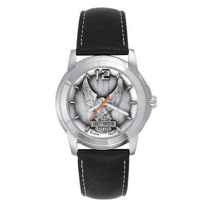 Reloj de caballero Harley-Davidson de Bulova.Esfera Color plata, representa un medallón co