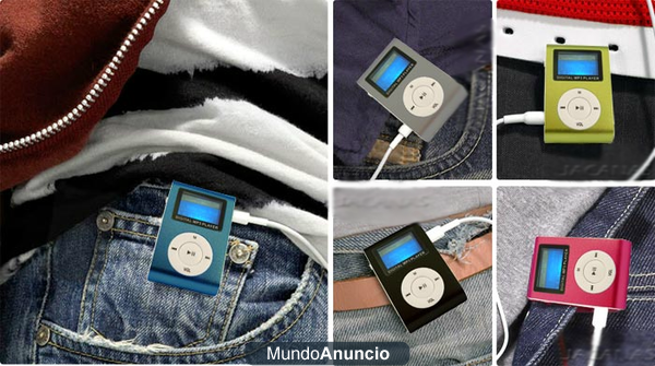 Mini reproductor MP3 con clip y Mini reproductor MP3 con clip pantalla LCD