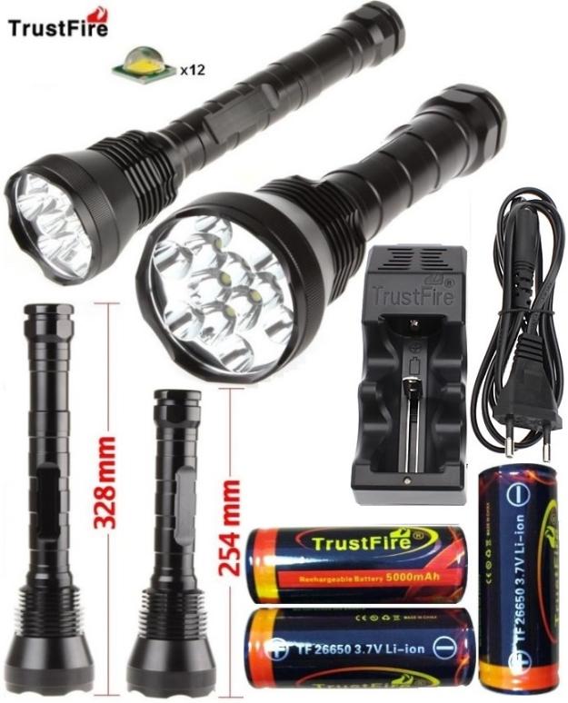 Kit Linterna Trustfire T12T6 12  13.000 lúmenes  www.ledtron.es