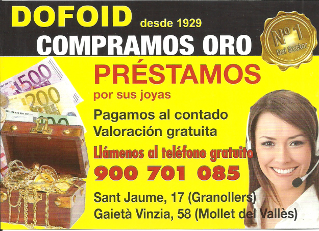 DOFOID, COMPRAMOS ORO, PRECIO INSUPERABLE, HASTA 22€/GRAMO