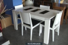 MESA + 4 SILLAS BLANCAS - mejor precio | unprecio.es
