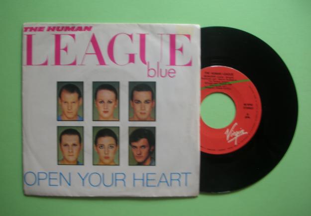 SINGLE VINILO - THE HUMAN LEAGUE BLUE - OPEN YOUR HEART / NON-STOP