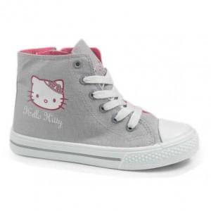 Zapatillas deportivas altas lona grises dulce hello kitty
